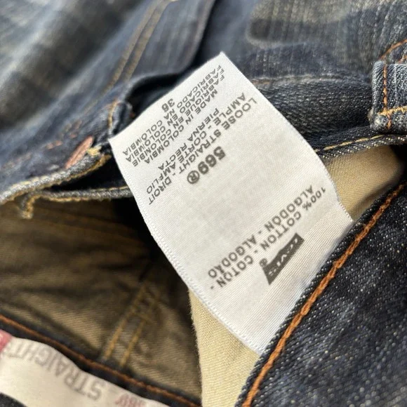 Levi's 569 Loose Straight Denim Shorts Men's W36 Dark Wash Baggy Jorts Y2K - Picture 8 of 9